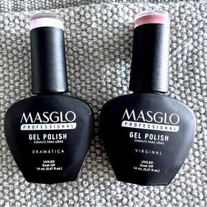 MASGLO Professional Set Gel Polish Color Pink Dramática And Skin Pink Virginal.